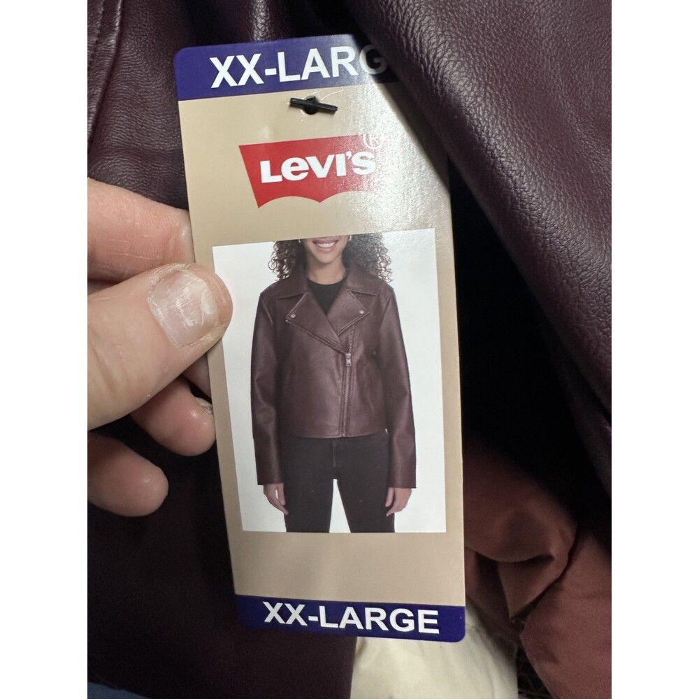 Levi's Women's Faux Leather Jacket XX Large Fig Maroon New with tags